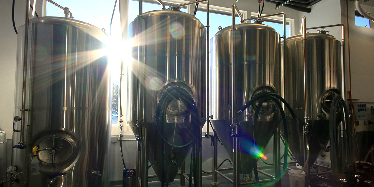 girdwood brewery stainless steel brewing vats